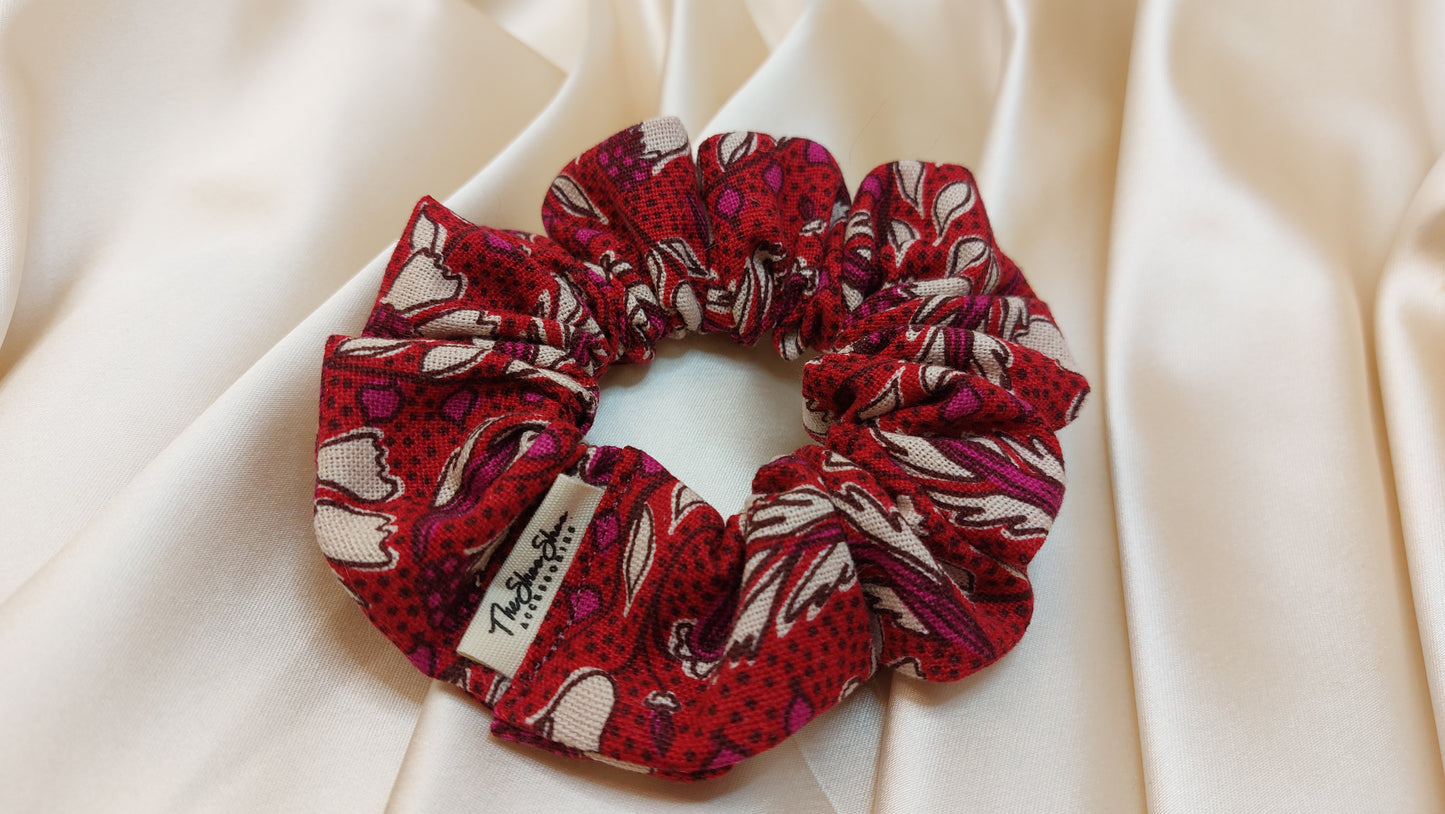 Berry Tulips ShooShoo Bomull Scrunchie - Handgjord