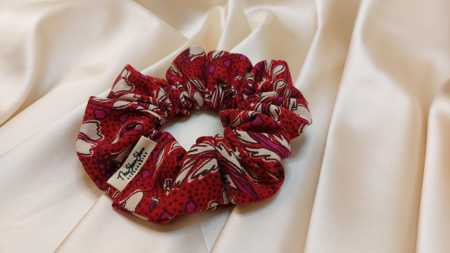Berry Tulips ShooShoo Bomull Scrunchie - Handgjord