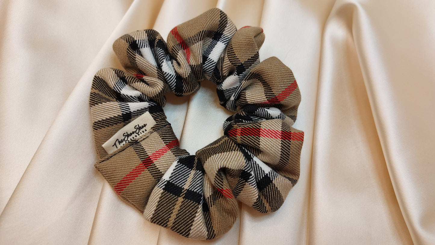 Scottish Squares ShooShoo Bomull Scrunchie - Handgjord