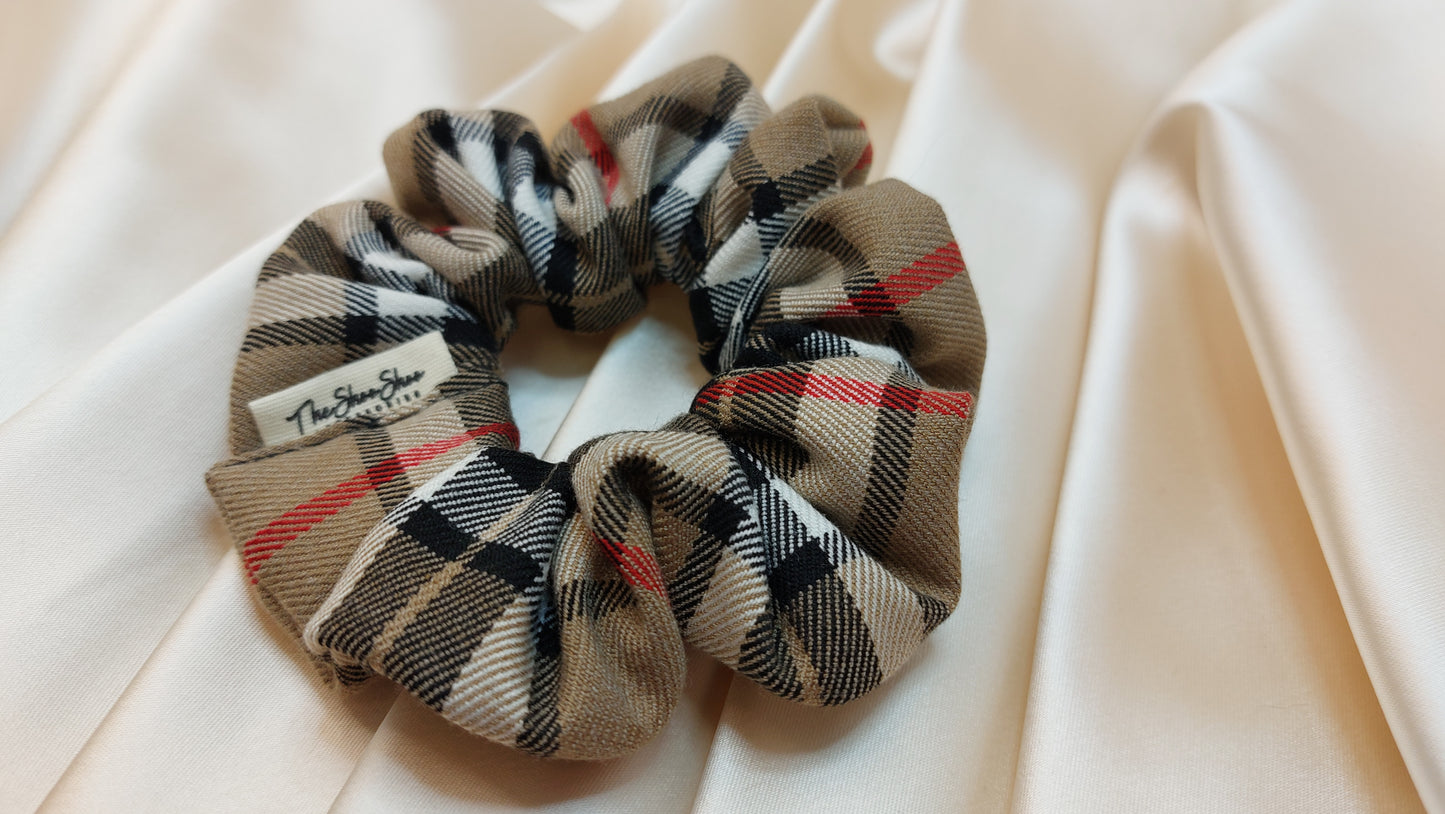 Scottish Squares ShooShoo Cotton Scrunchie - Handmade