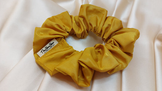Mustard Dots ShooShoo Taft Scrunchie - Handgjord