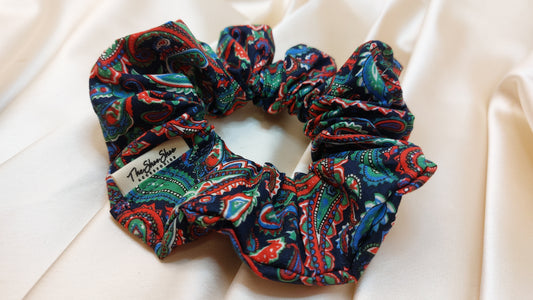 Pacific Paisley ShooShoo Bomull Scrunchie - Handgjord