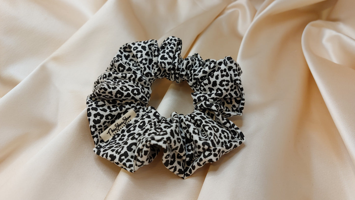 Leopard Midnight ShooShoo Bomull Scrunchie - Handgjord