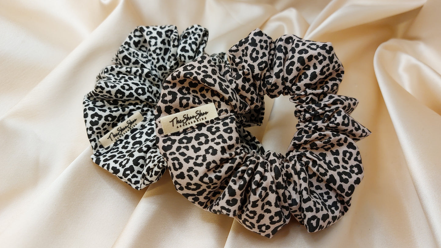 Leopard Midnight ShooShoo Bomull Scrunchie - Handgjord