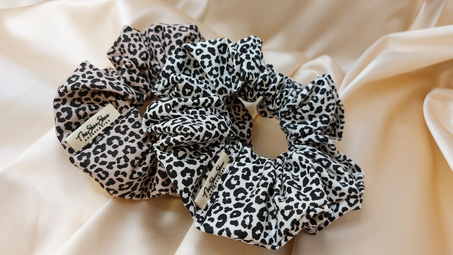 Leopard Midnight ShooShoo Bomull Scrunchie - Handgjord