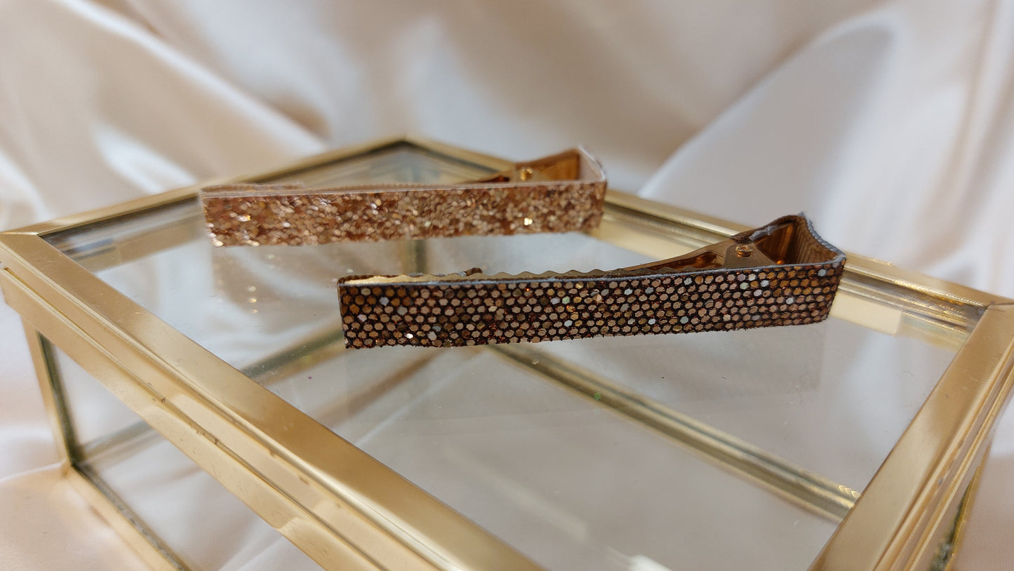 Brown Sugar Sparkle lång hårklämmor Shoo Shoo 2-pack