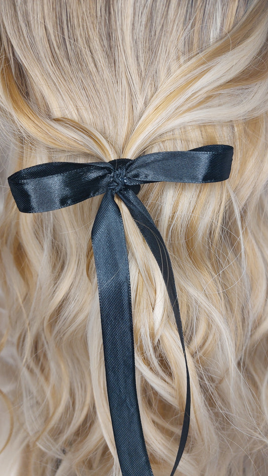 Shoo Shoo Rosett Satin Midnight Black elastisk 2-pack