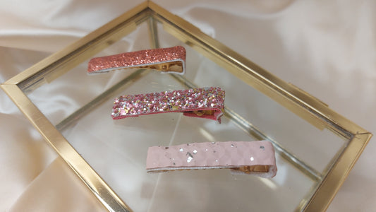 Glittery Pink Dreams hårklämmor Shoo Shoo 3-pack