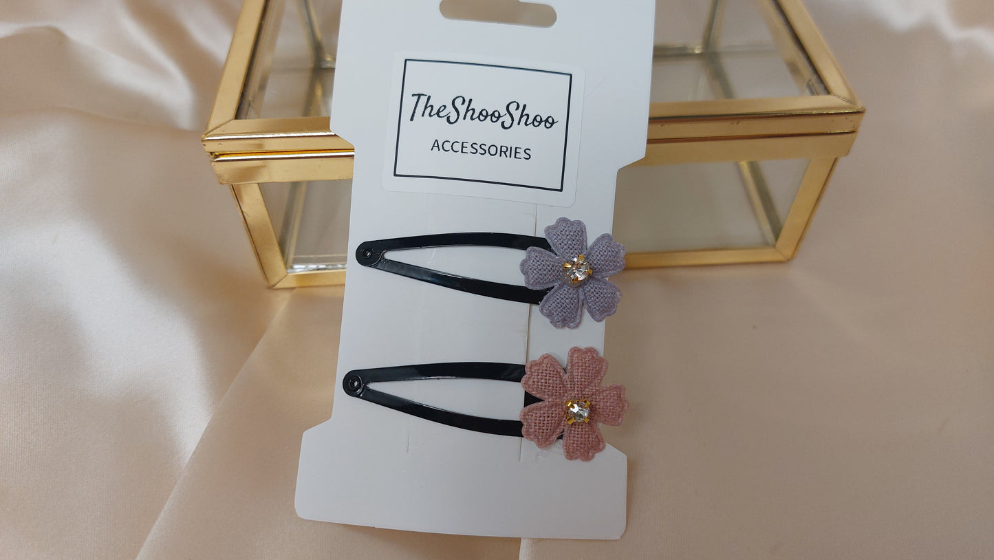 Hårspänne med blomma svart Shoo Shoo 2/set