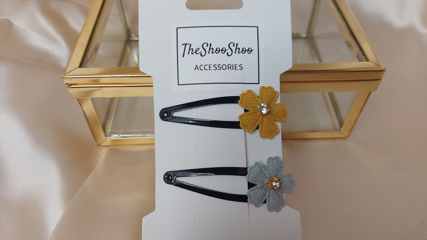 Hårspänne med blomma svart Shoo Shoo 2/set