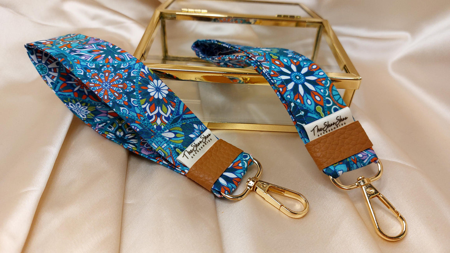 Nyckelring Kaleidoscope med handledsrem i bomull