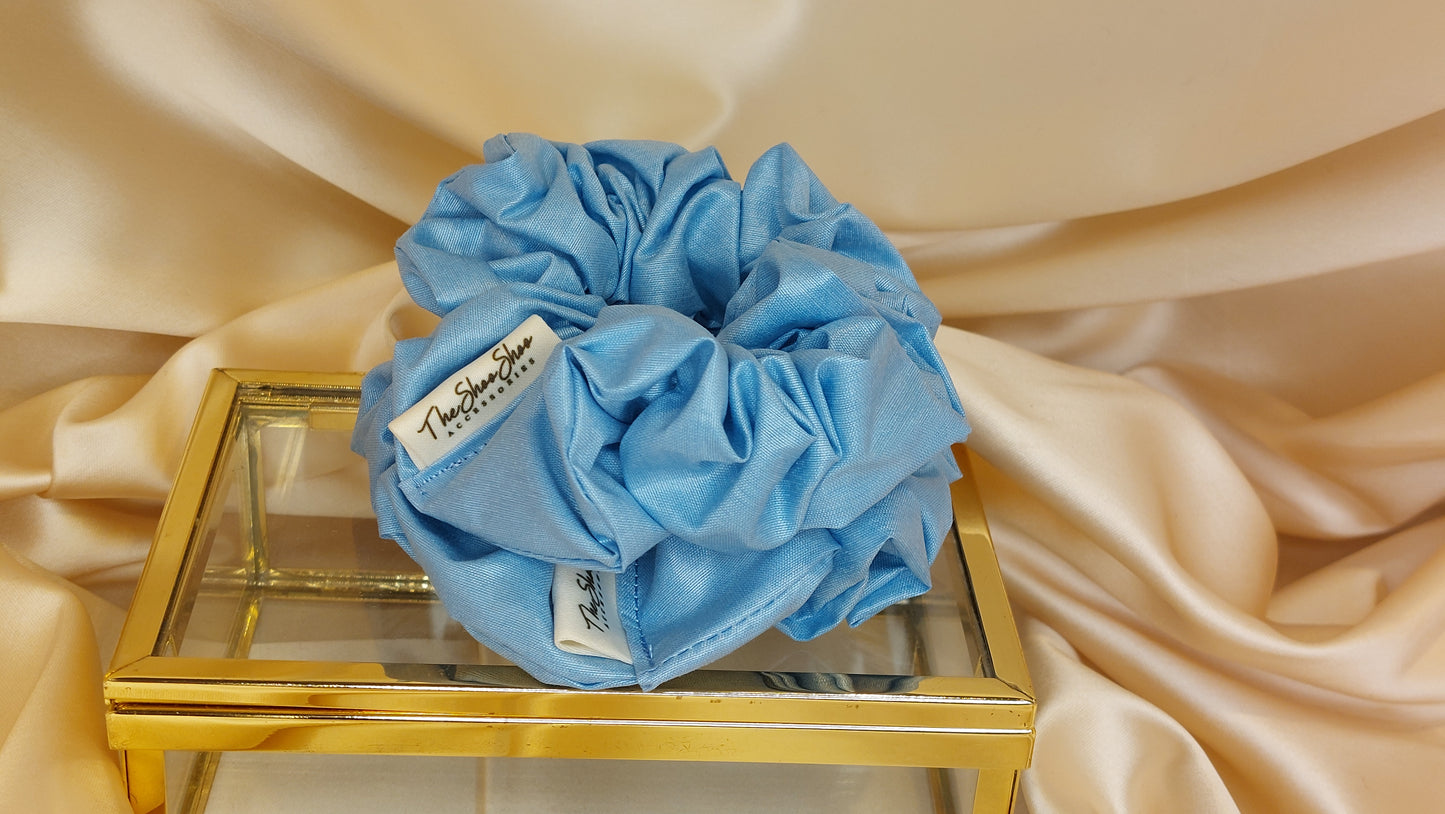 Clear Blue Sky ShooShoo Taft Scrunchie - Handgjord