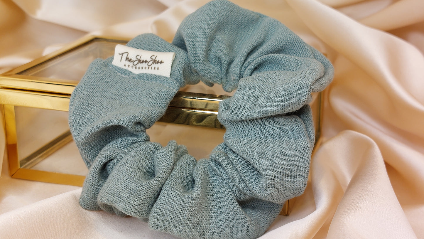 Misty Meadow ShooShoo Bomull grön Scrunchie - Handgjord