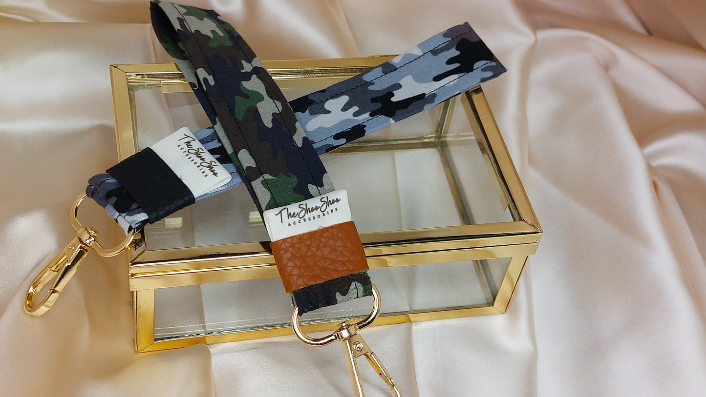 Nyckelring Camo med handledsrem i bomull