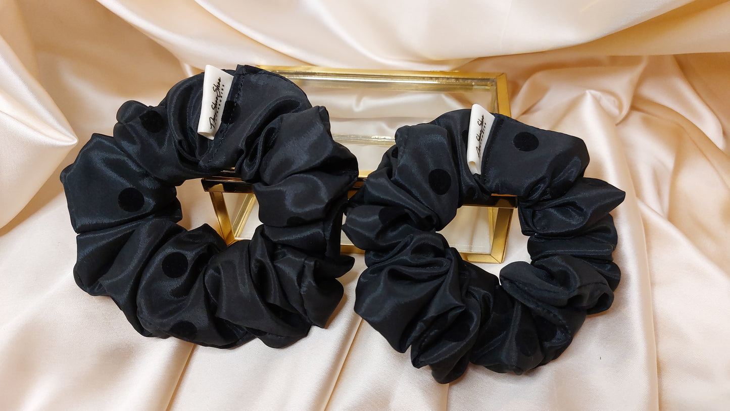 Salt Dots ShooShoo Taffeta Scrunchie - Handmade