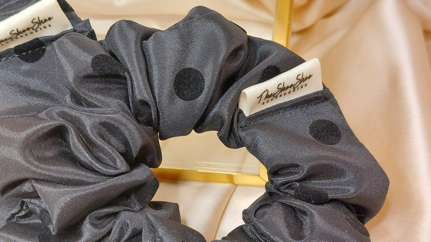 Salt Dots ShooShoo Taffeta Scrunchie - Handmade