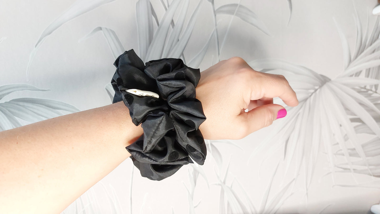 Salt Dots ShooShoo Taffeta Scrunchie - Handmade