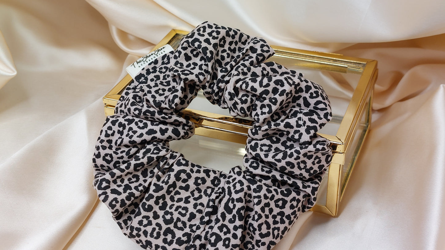 Leopard Midnight ShooShoo Bomull Scrunchie - Handgjord