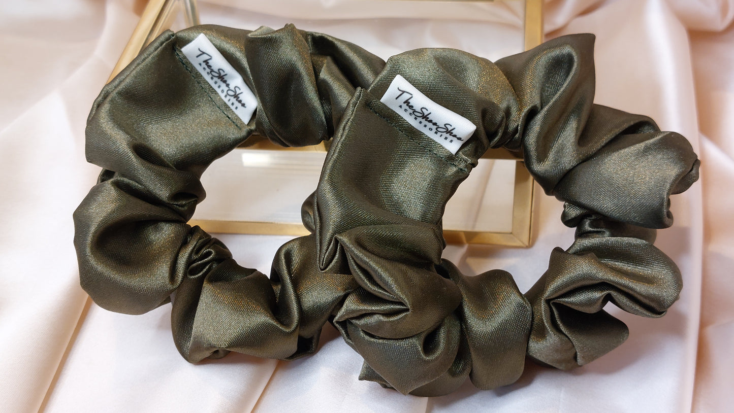 Burgundy Wine Red ShooShoo Satin Scrunchie - Handmade