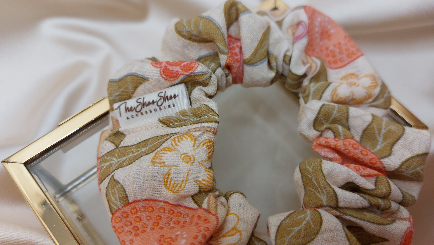 Peachy Garden ShooShoo Bomull Scrunchie - Handgjord