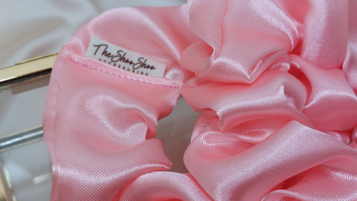 Pink Peach ShooShoo Satin Scrunchie - Handgjord
