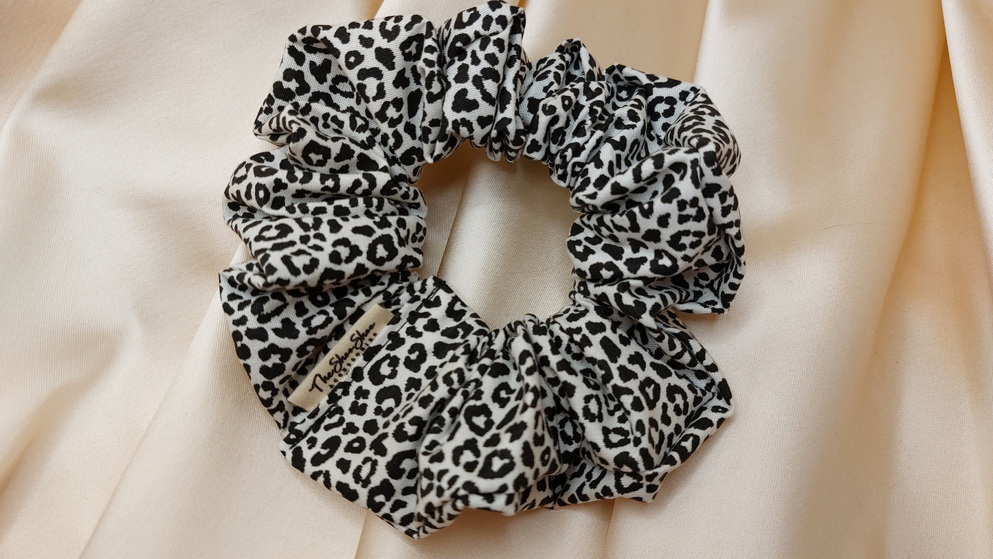 Leopard Midnight ShooShoo Bomull Scrunchie - Handgjord