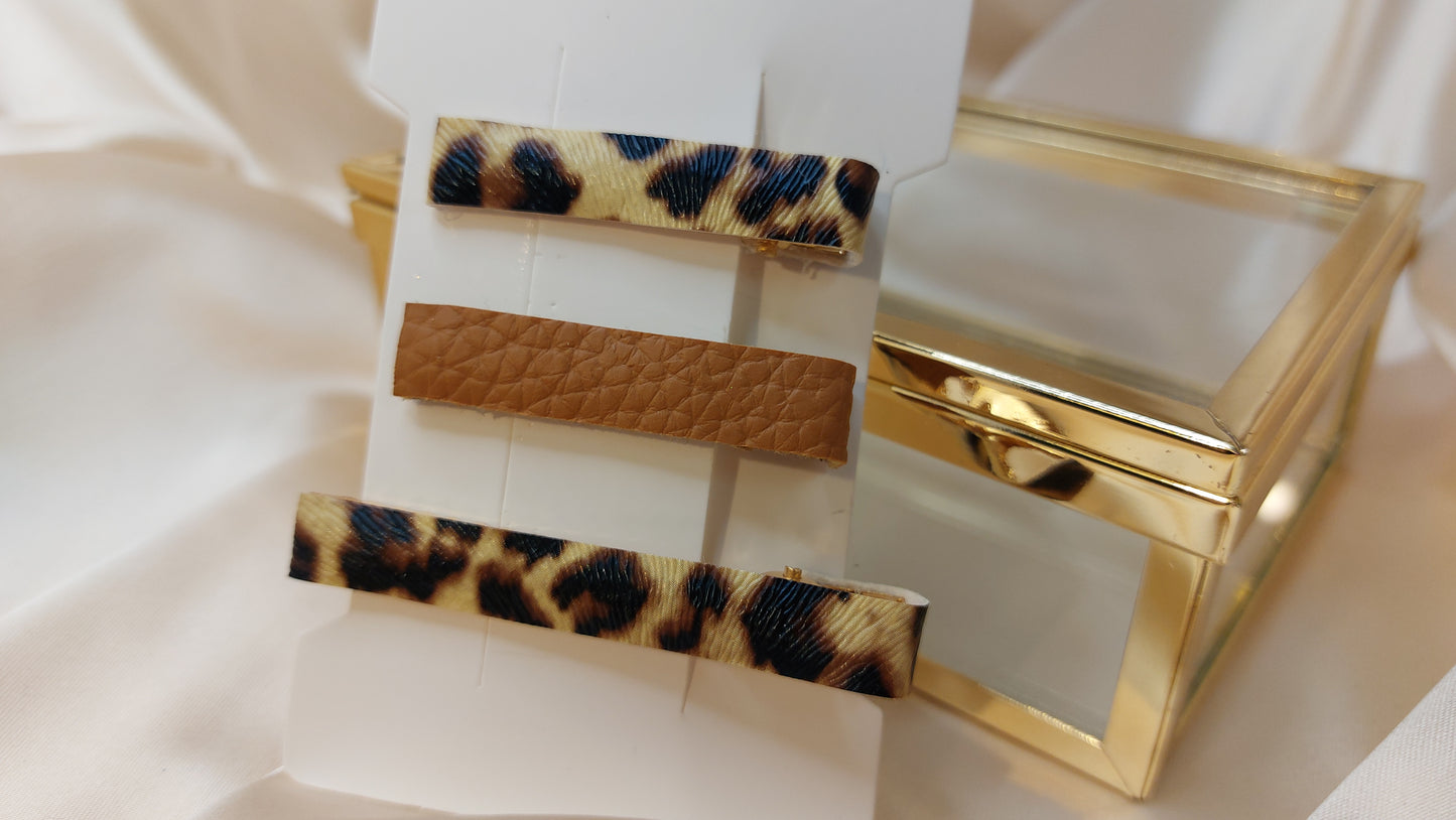 Cheeta Leatherette Mix hårklämmor Shoo Shoo 3-pack