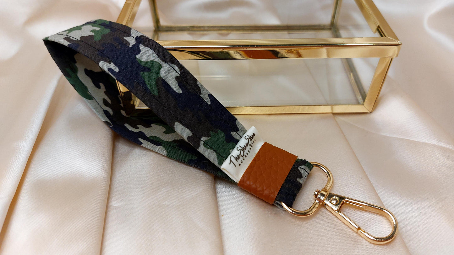 Nyckelring Camo med handledsrem i bomull