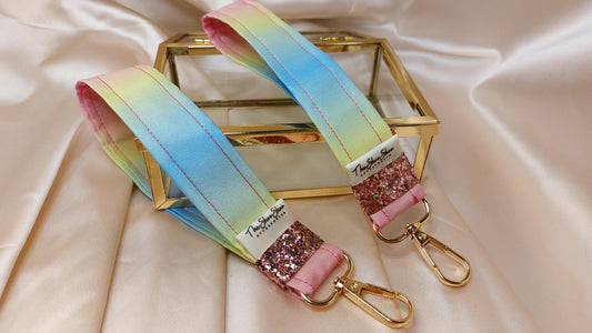 Nyckelring Rainbow Gumball med handledsrem i satin