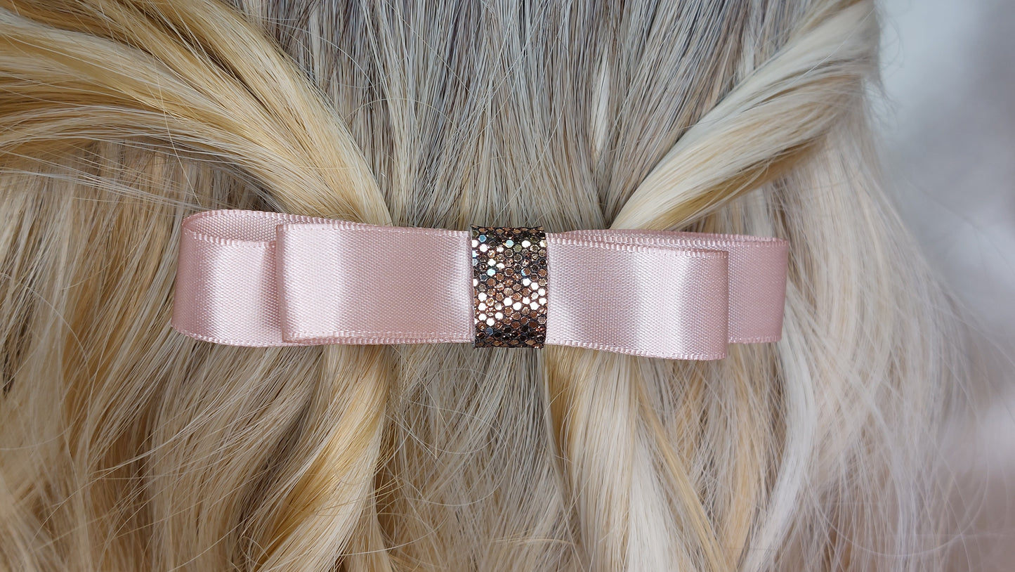 Sparkle Pop Glitter på satin dubbel rosett hårspänne Shoo Shoo
