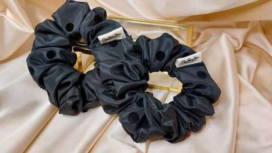 Salt Dots ShooShoo Taffeta Scrunchie - Handmade