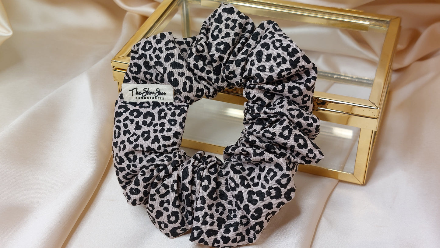 Leopard Midnight ShooShoo Bomull Scrunchie - Handgjord
