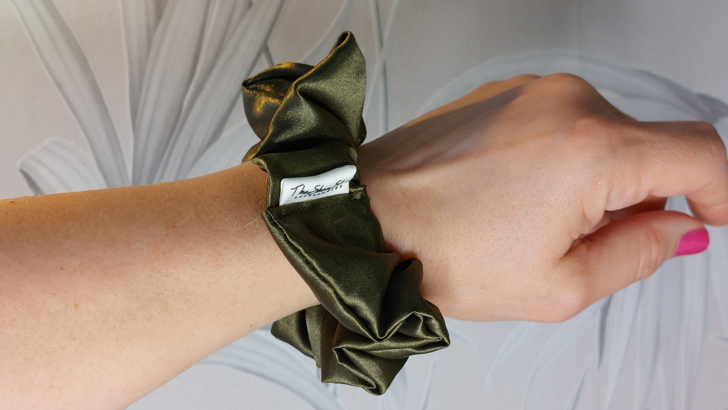 Burgundy Wine Red ShooShoo Satin Scrunchie - Handmade