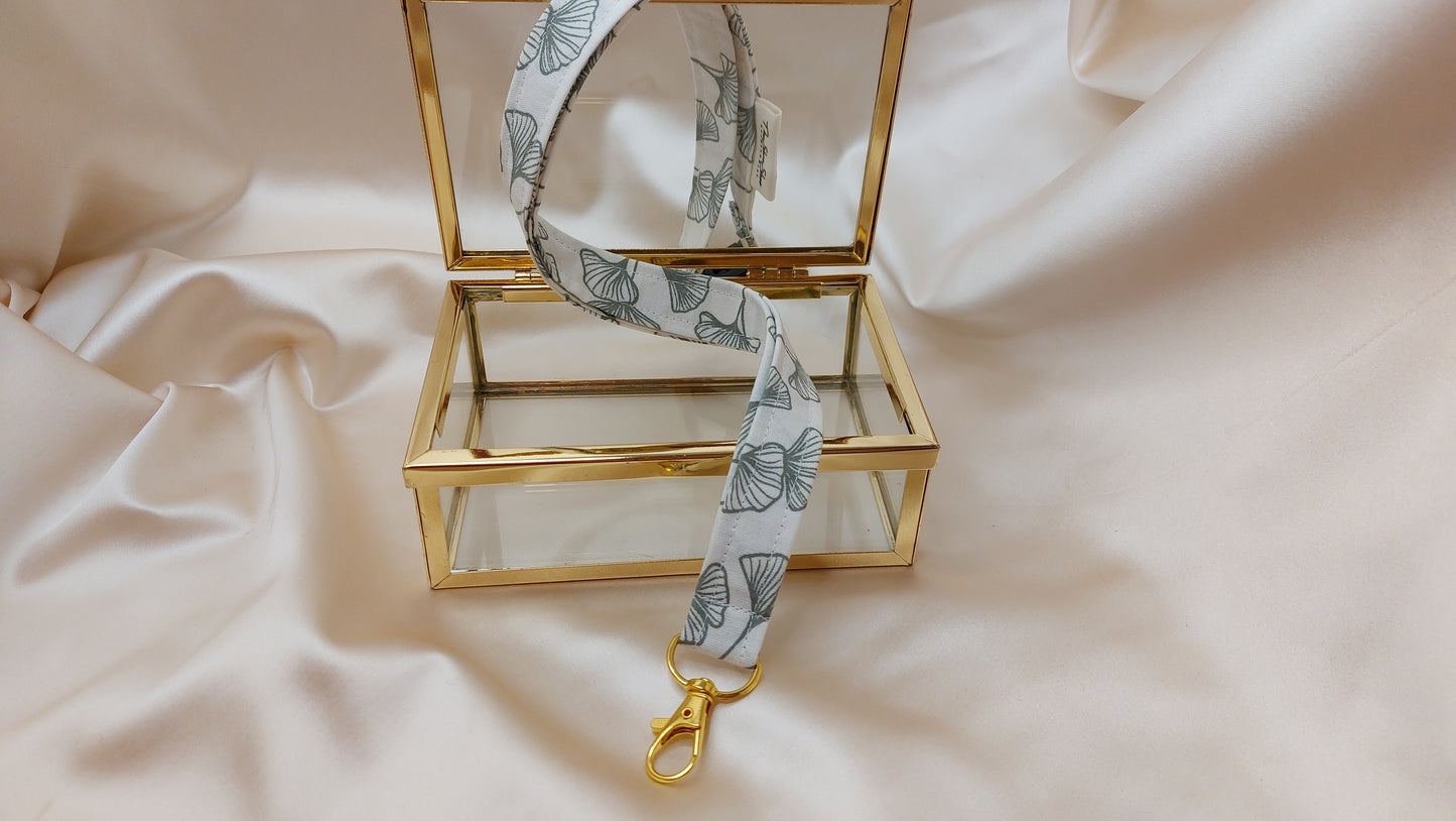 Nyckelband långt Ginko sprouts med säkerhetsfäste och nyckelkrok