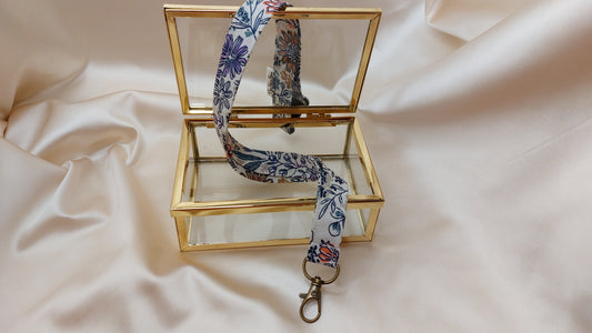 Nyckelband långt Painter's Garden med säkerhetsfäste och nyckelkrok