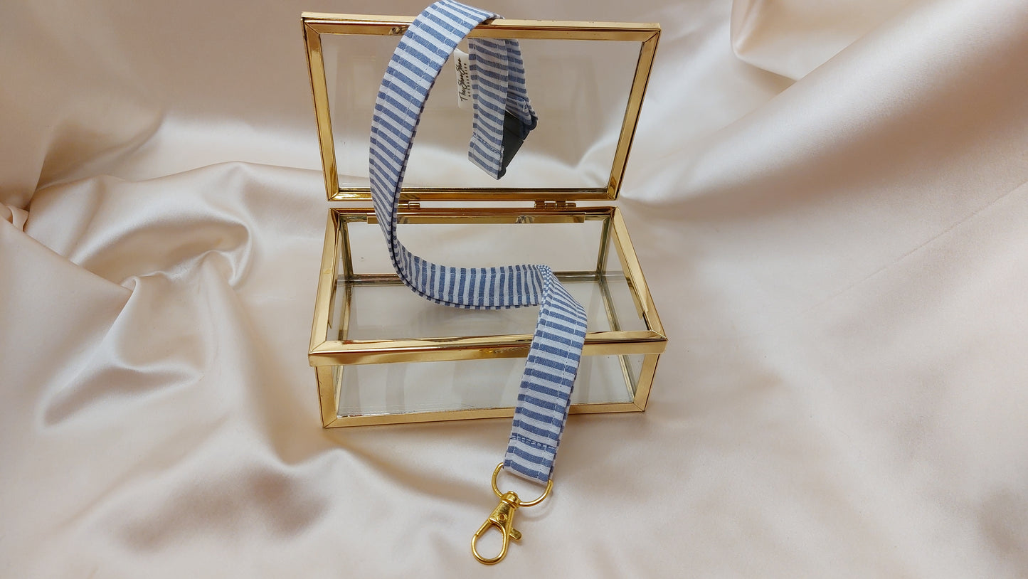 Nyckelband långt Business Stripes med säkerhetsfäste och nyckelkrok