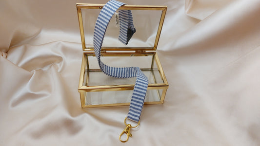 Nyckelband långt Business Stripes med säkerhetsfäste och nyckelkrok