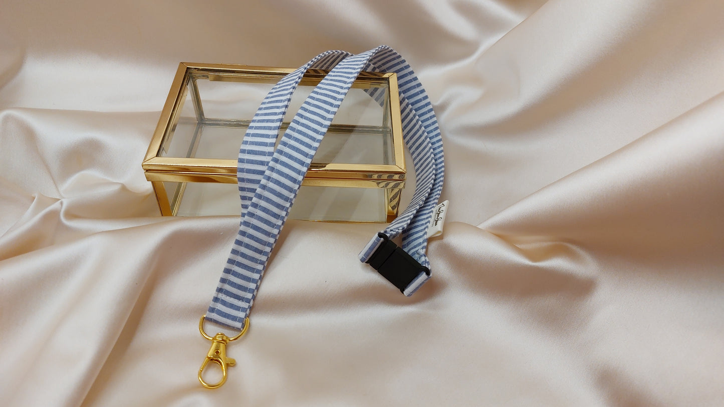 Nyckelband långt Business Stripes med säkerhetsfäste och nyckelkrok