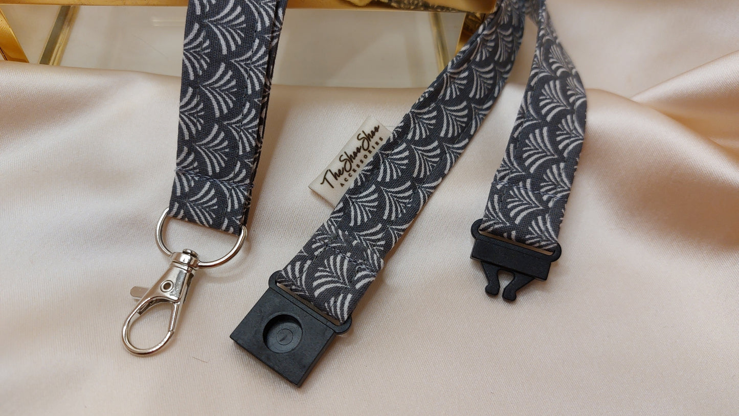 Nyckelband långt Art Deco Fans med säkerhetsfäste och nyckelkrok