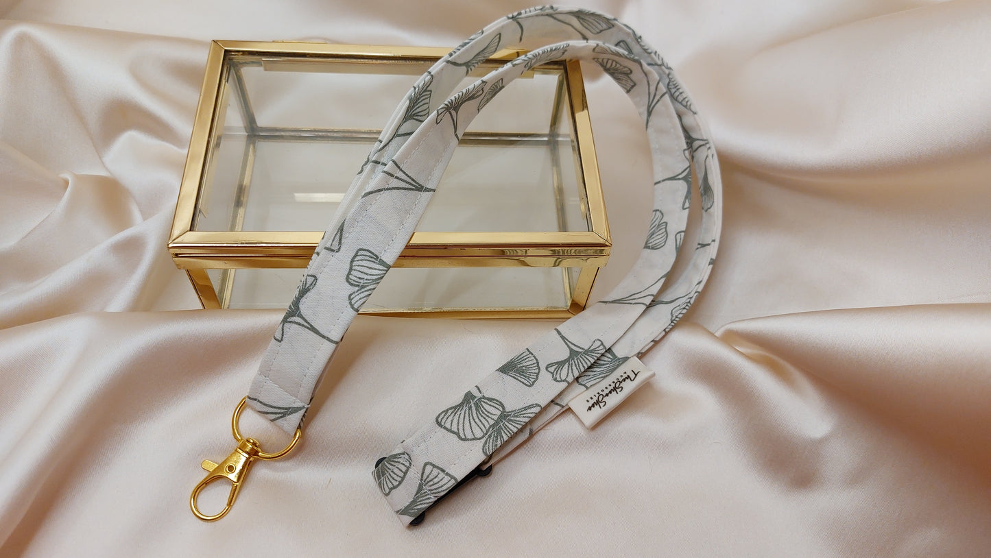 Nyckelband långt Ginko sprouts med säkerhetsfäste och nyckelkrok