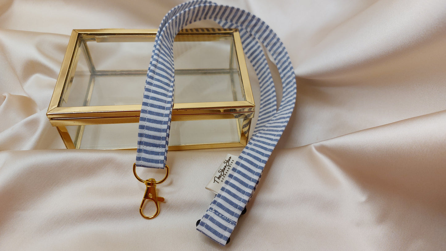 Nyckelband långt Business Stripes med säkerhetsfäste och nyckelkrok