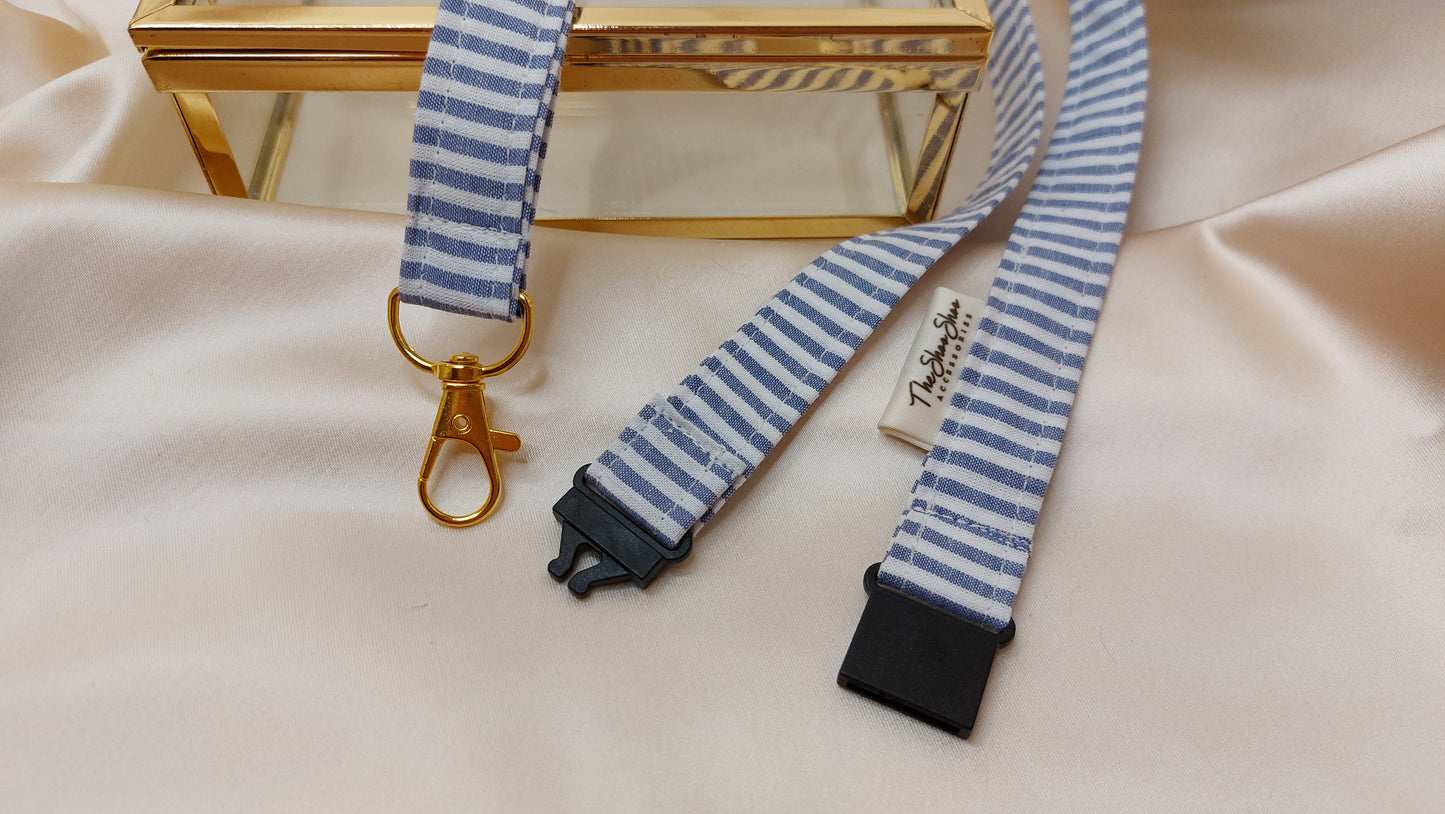 Nyckelband långt Business Stripes med säkerhetsfäste och nyckelkrok