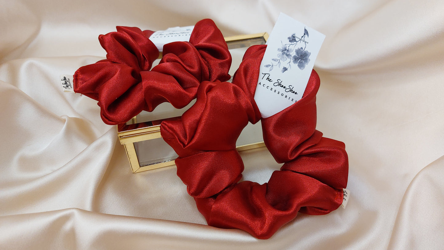 Sweet Rose ShooShoo Satin Scrunchie - Handmade