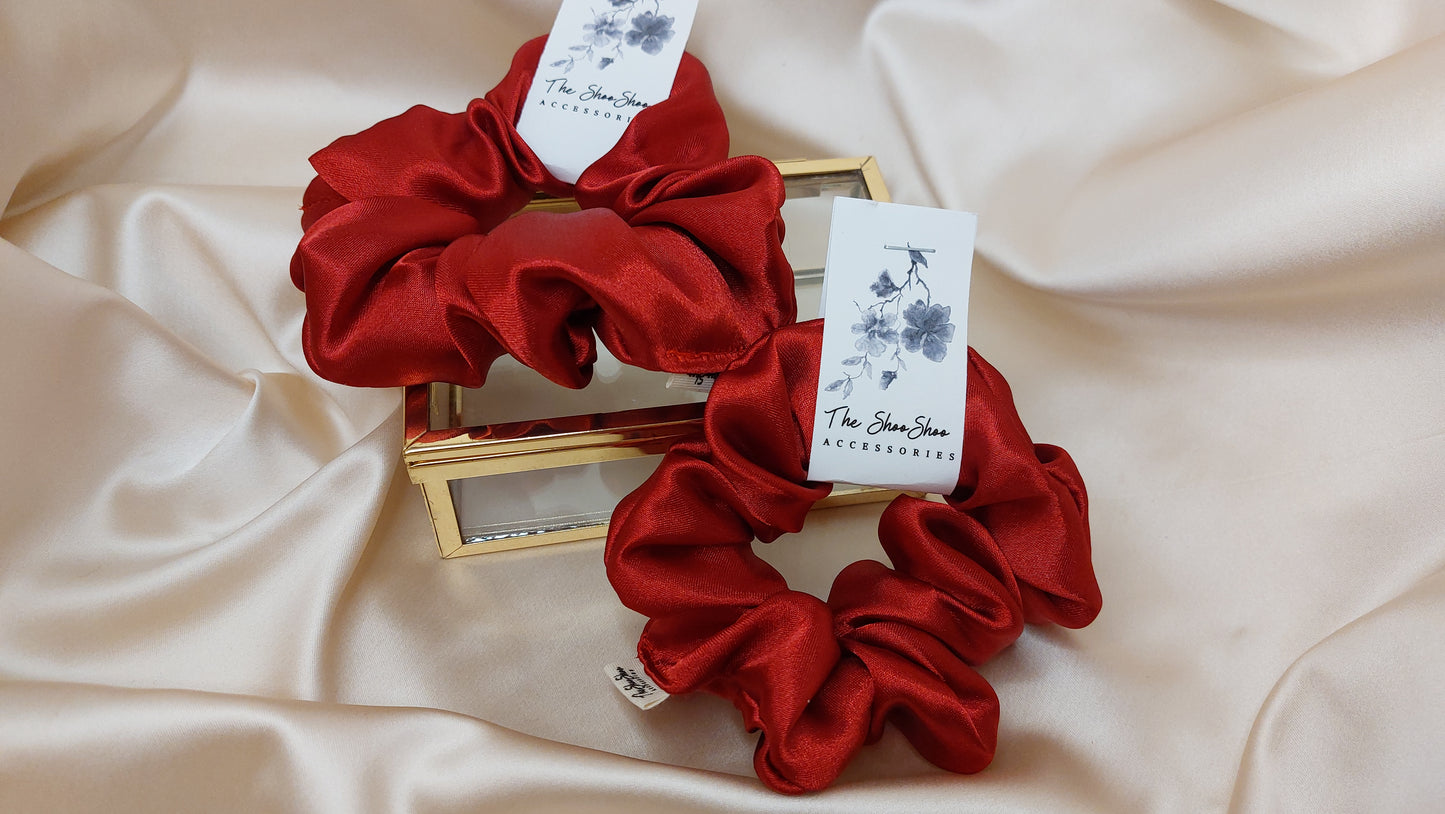 Sweet Rose ShooShoo Satin Scrunchie - Handmade
