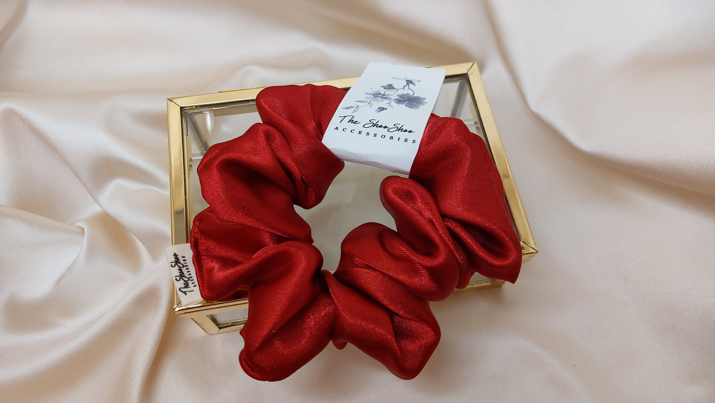 Sweet Rose ShooShoo Satin Scrunchie - Handmade