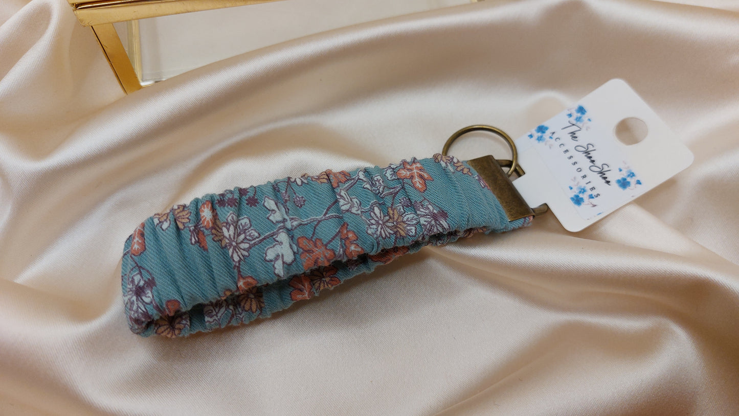 Nyckelband Scrunchie Misty Morning elastisk med ring