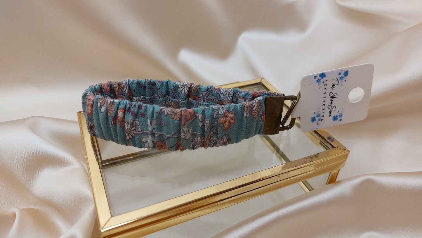 Nyckelband Scrunchie Misty Morning elastisk med ring