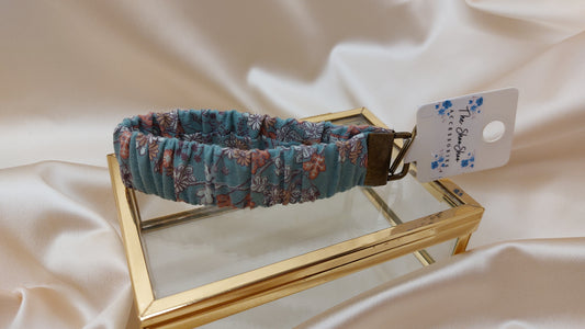 Nyckelband Scrunchie Misty Morning elastisk med ring