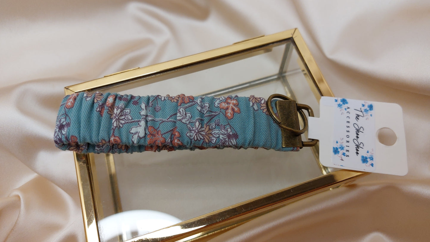 Nyckelband Scrunchie Misty Morning elastisk med ring