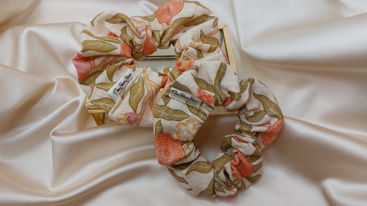 Peachy Garden ShooShoo Bomull Scrunchie - Handgjord